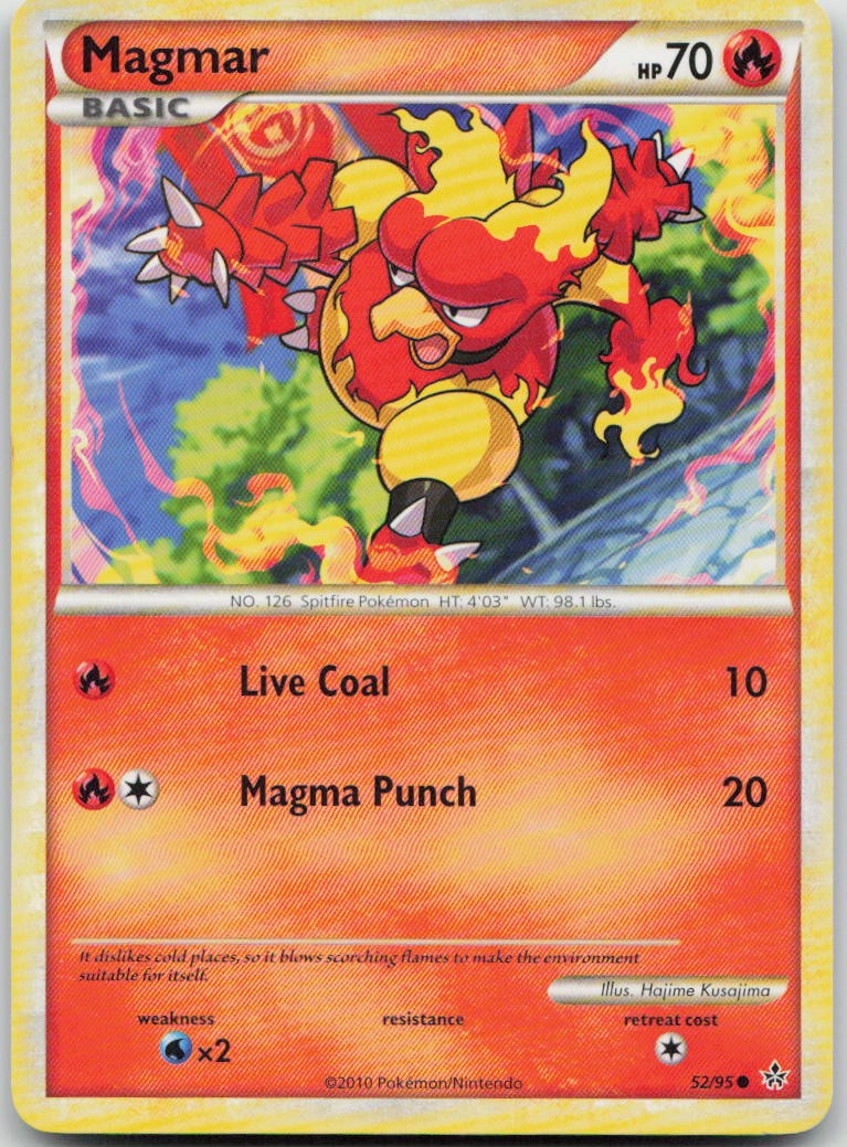 Magmar 52/95 Common HGSS Unleashed Pokemon NM/M