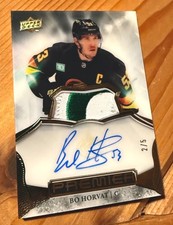 Bo Horvat 2022-23 UD Premier Patch Auto /5 Vancouver