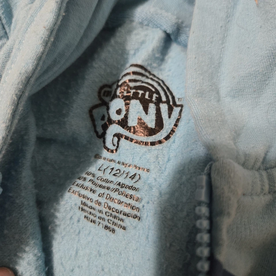 My Little Pony Rainbow Dash Hoodie Jacket  Girls 10/12 Mohawk Wings  Magical - Image 4 of 4