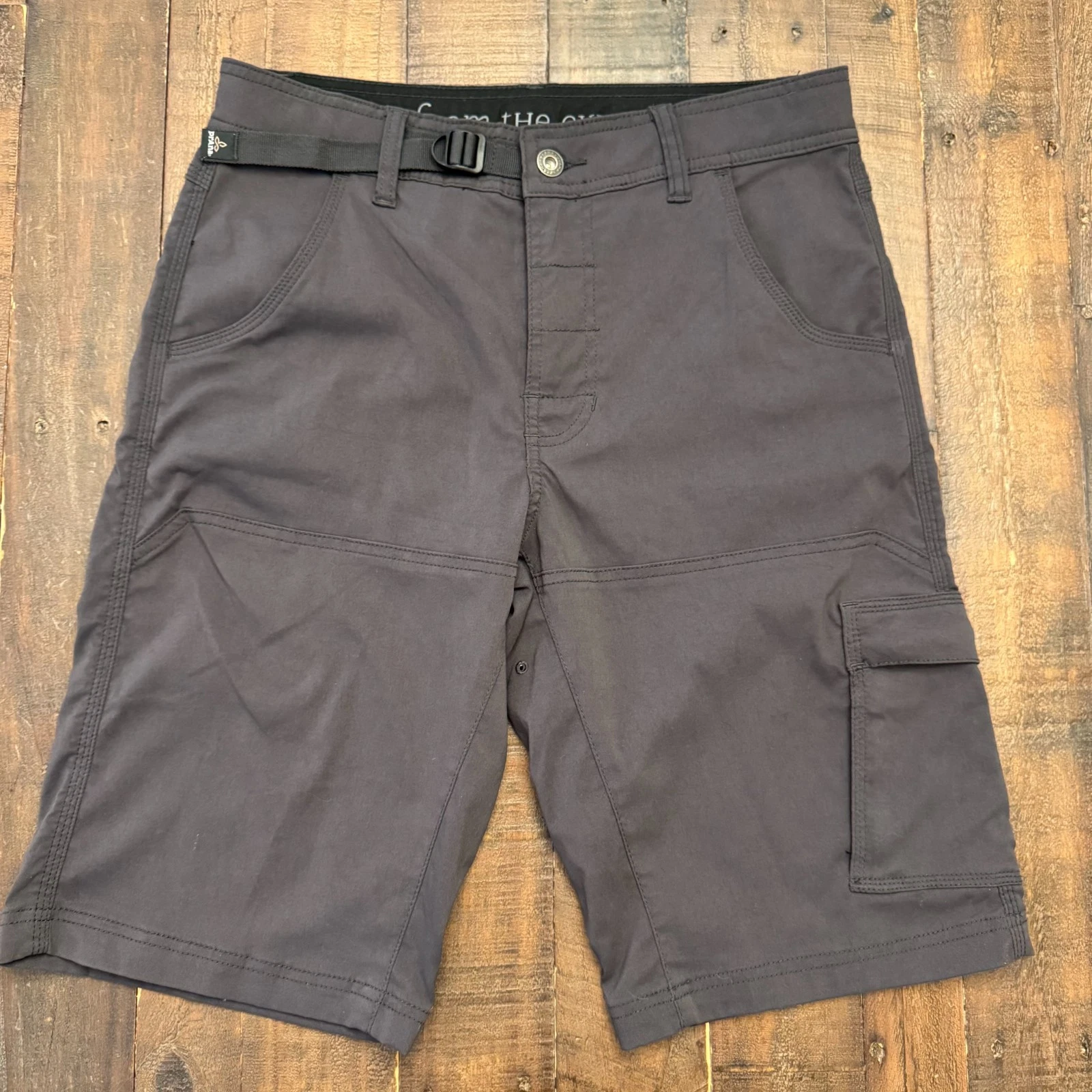 Prana Stretch Zion Cargo Shorts Men's W30xL12 Gray Stretch Hiking Camping