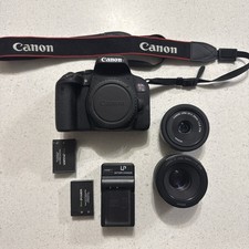 Canon EOS Rebel T7i with Two Batteries, Charger Two Camera Lenses,