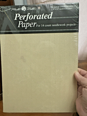 Mill Hill PERFORATED PAPER For Cross Stitch 14 count 2 pc 9 x 12'' ECRU