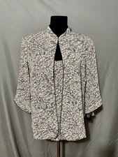 NWT Alex Evenings Fancy Women s Glitter Beige 2 PC Tank Jacket Top Size 2X