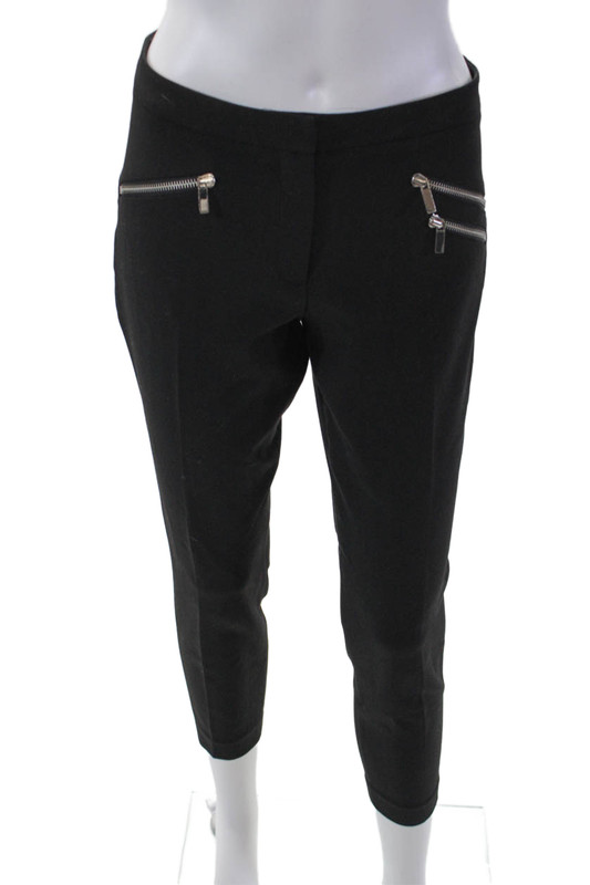 Elizabeth and James Womens Two Pocket Mid-Rise Tapered Pants Black Size 6