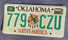 OK Native American License Plate Oklahoma Lic 779 CZU — photo 1