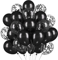 Luftballons Schwarz 12 Zoll 60 StüCk Helium Konfetti FüR Hochzeit Geburtstag