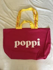 Poppi Pink "Soda without the Baggage" Extra Large Tote Bag 23" x 14.5" x 7"