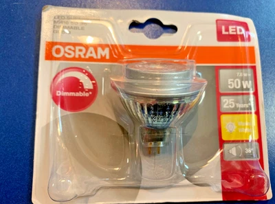 OSRAM LED SUPERSTAR MR16 50 36° GU10 7,8W=50W 25 Años CALIDO DIMMABLE - Imagen 1 de 2