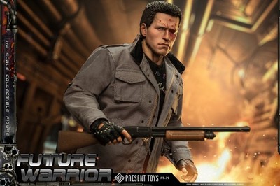 1/6 Terminator T800 Tech Noir Figure U.S SELLER Present Toys Hot