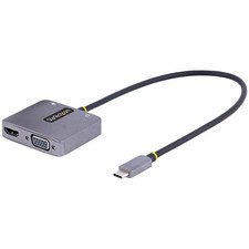 StarTech USB-C to HDMI/VGA Adapter, 4K 60Hz, 100W PD 122-USBC-HDMI-4K-VGA 