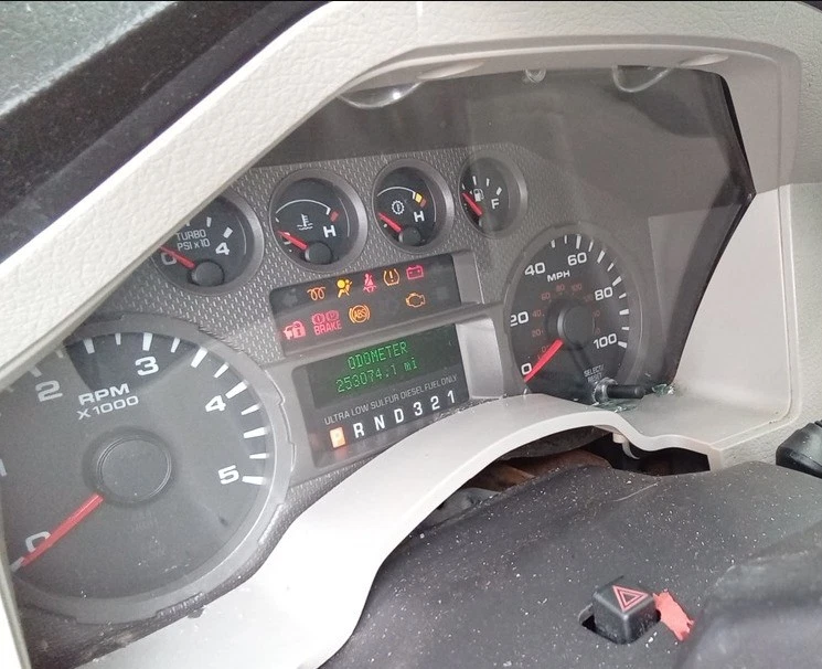 Grupo de medidores de velocímetro F250 Super Duty OE 2009-2010 253 k millas Ford Foto 2 de 4