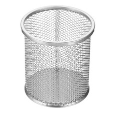 Mesh Pen Holder Pencil Holder Pencil Basket Pen Cup Organizer Round Silver