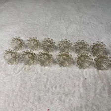 Lot 10 MCM Christmas Light Bulb Cover Reflectors Flowers Retro Mini Kitschy Vtg