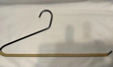 6 VINTAGE BEIGE OPEN ENDED NON-SLIP STAINLESS STEEL PANTS HANGERS