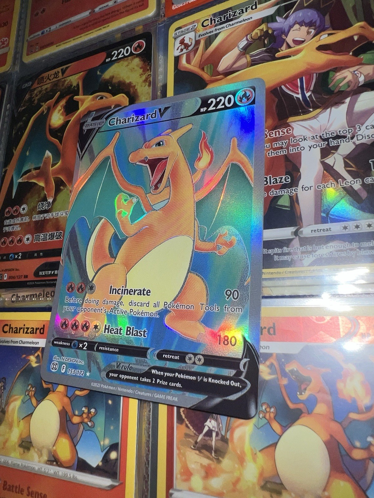 Pokémon TCG Charizard V Full Art 153/172 Swsh09 Brilliant Stars Ultra Rare Holo