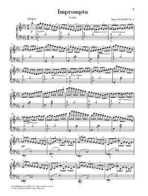 Franz Schubert Impromptu E Flat Major Op. 90 D 899 Piano Solo