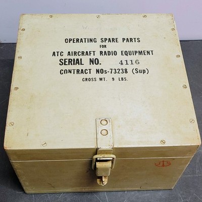 US NAVY Operating Spare Parts Box ATC AIRCRAFT RADIO EQUIPMENT Serial #4116
