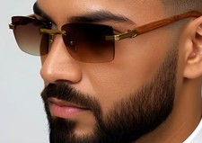 Trendy Sunglasses Men Hip Hop Black Brown Lens Small Street Wear Gang UV400 New