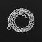 925 Sterling Solid Silver 4MM Twisted Rope Chain Necklace 16" - 24" Mens Womens