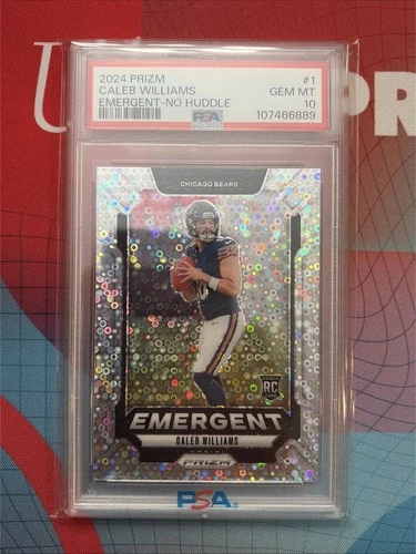 2024 Caleb Williams Prizm Emergent No Huddle SP (#1) RC PSA 10