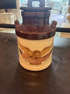 Vintage McCoy Spirit of 76 Pottery 9'' Canister "Carved Wooden Eagle" No Chips