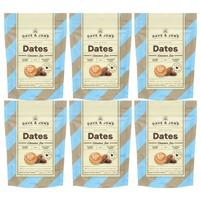 6er Pack Dave & Jon s Kanelbulle Date Snack 125g Cinnamon Bun Flavor No...