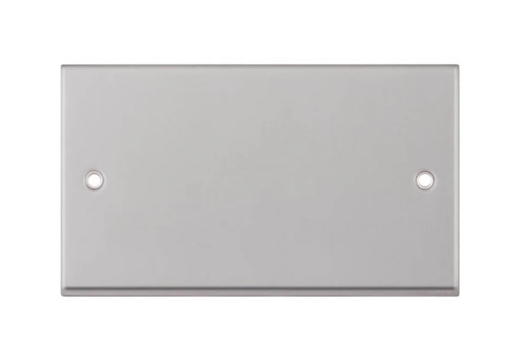 Blanking Plate Silver 2 Gang Satin Chrome Selectric 7MPRO-143