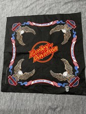 Vintage Harley-Davidson Bandana Black An American Legend Eagle Biker USA 90s