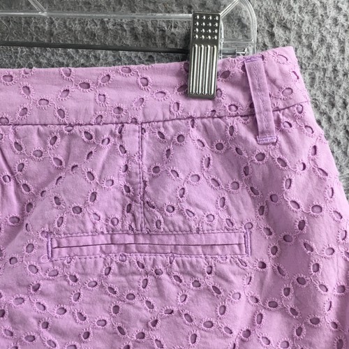 Old Navy Everyday Chino Shorts Womens 4 (actual 32x5) Purple Eyelet Mid Rise NEW - Picture 15 of 20