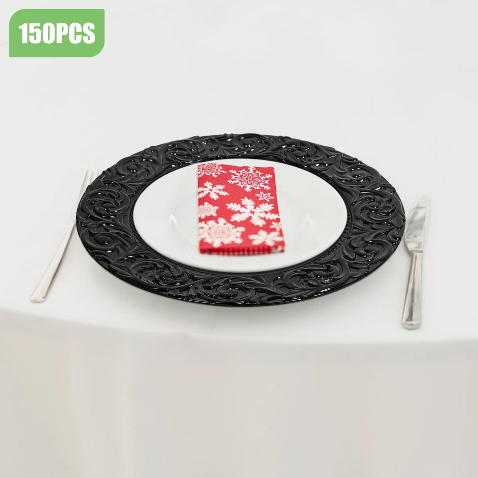 150 Teile Western Dim Sum Geschirr mit Mustern, runde Teller Set, Mehrwegteller