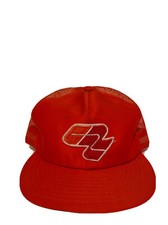 Vintage 80  s Orange Patch Trucker snapback Hat Louisville MFG