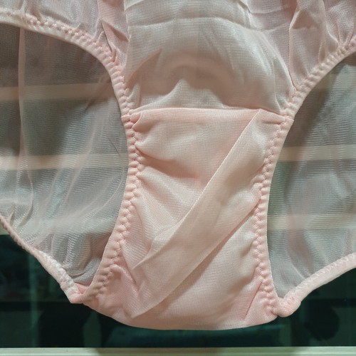Vintage Sheer Nylon Panty Orange Sissy Floral Lace Granny Brief Sz. 8 Hip 39-43" - Picture 9 of 17