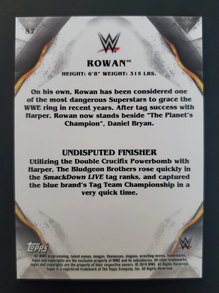 2019 Topps WWE Undisputed #57 ROWAN - Image 2 of 2