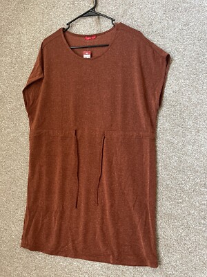 Yamamay Women s Burnt Orange Glittered Adjustable Waist Short Kaftan Size S/M
