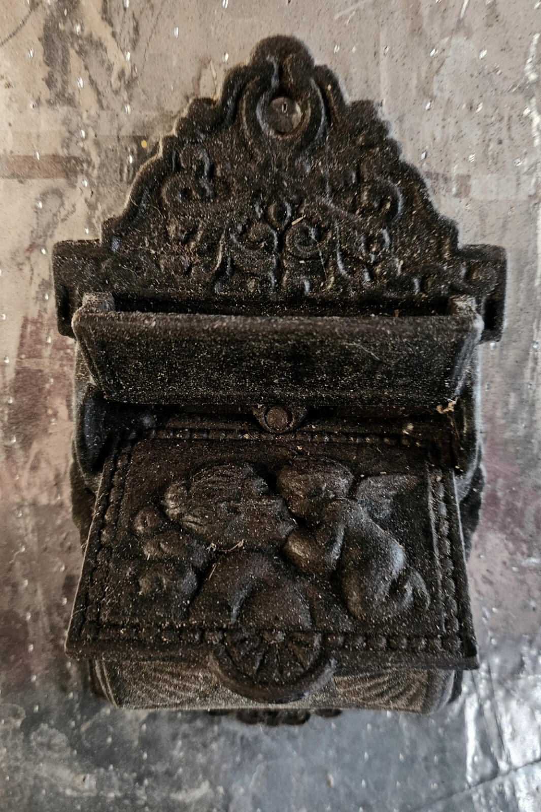 Antique Cast Iron Cupid Kissing Venus Match Holder eBay