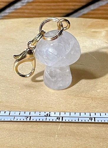 Colgante con dije de piedras preciosas de setas de cristal (cuarzo natural) 20 mm. x 15 mm. - Imagen 3 de 6