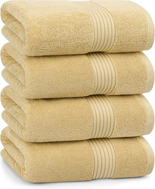 Paquete de 4 toallas de baño de algodón 600 GSM de 27x54 pulgadas toallas utopía Foto 4 de 4