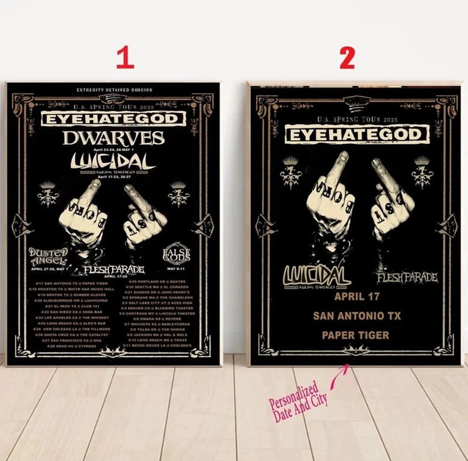 Eyehategod Spring 2025 US Tour Poster - Metal Wall Art Decor