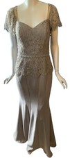Montage by Mon Cheri Formal Gown Dress Champagne Beaded Satin Mother of Bride 6