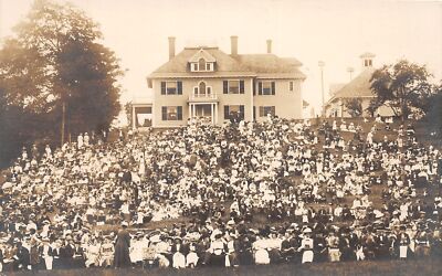 J34/ Riverside Indiana RPPC Postcard c1910 Home Mansion Crowd Party 346