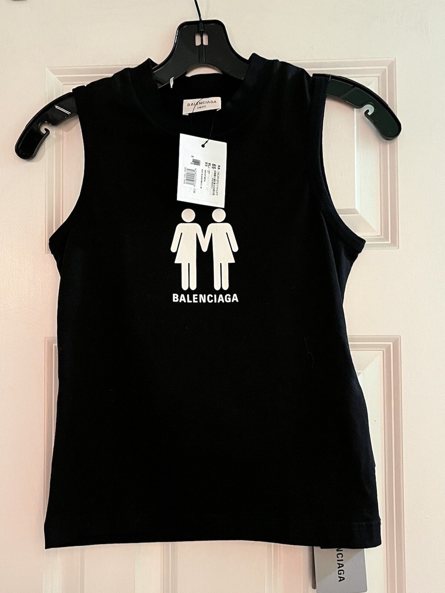 NWT $495 Balenciaga Pride 2022 Stretch Cotton Graphic Tank NWT $495 Balenciaga Pride 2022 Stretch Cotton Graphic Tank