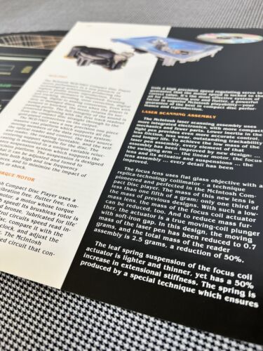 MCINTOSH MCD7007 CD PLAYER ORIGINAL COLOR ADVERTISEMENT/INFO BROCHURE J01178 - Picture 4 of 5