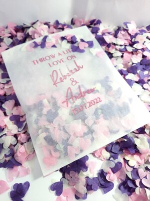 Biologisch abbaubare Hochzeit Stoff Papier Konfetti Taschen - werfen Sie ein wenig Liebe
