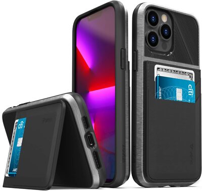 iPhone 13 Pro Max Handyhülle Schutzhülle, RFID Schutz Kartenetui Wallet