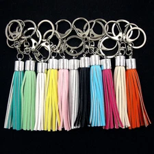 New PU Leather Tassel Pendant Keyring Bag Purse Key Chain Handbag Accessories