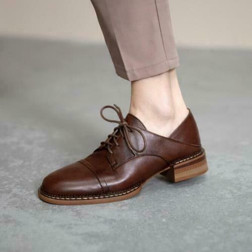 Low Heel British Oxford Brogue Shoes 