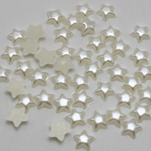 500 Ivory Acrylic Half Pearl Tiny Star Flatback Bead 6mm No Hole Scrapbook Craft - Picture 2 of 8