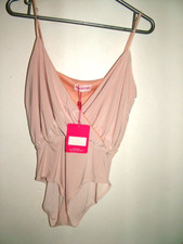 Pink Bodysuit Body 8 New with Tags, lined, v neck top, Pink Boutique Top Party