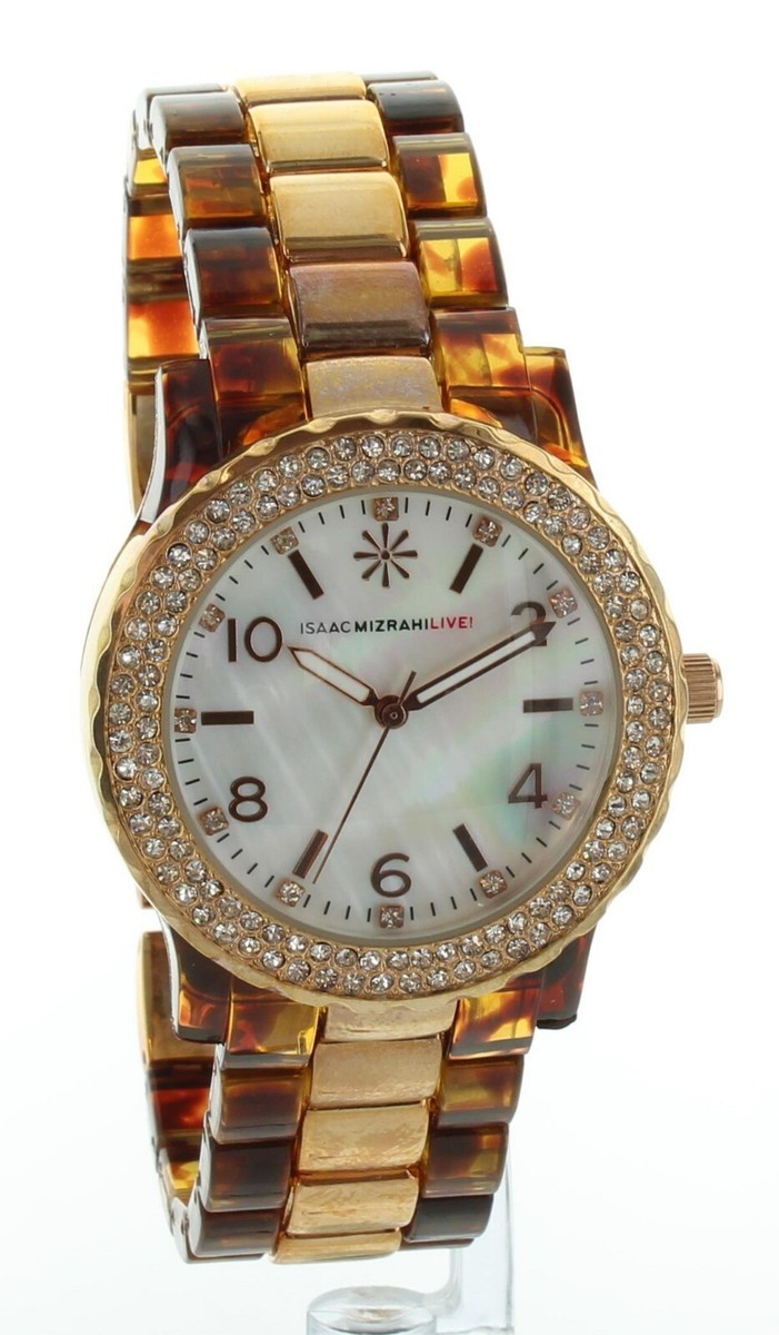 Ladies Isaac Mizrahi Live! Gold Tone Tortois tone Plastic  display picture 2