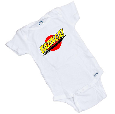 Big Bang Theory BAZNGA Logo Onesie. Great Shower Gift. FREE SHIPPING